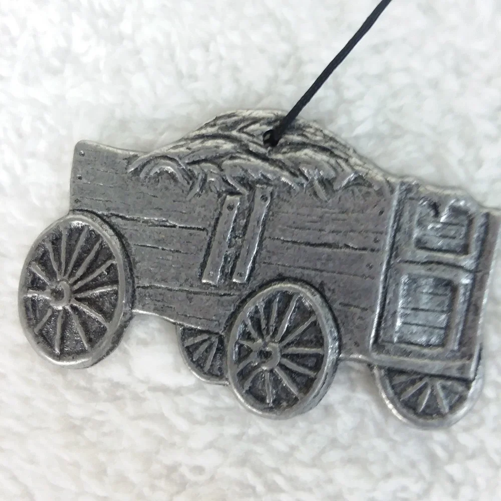 Carson Style Pewter Wind Chime Barn Cow Pig Rooster Tractor Hay 1996 VTG Country